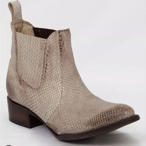 Free bird white snake skin boots